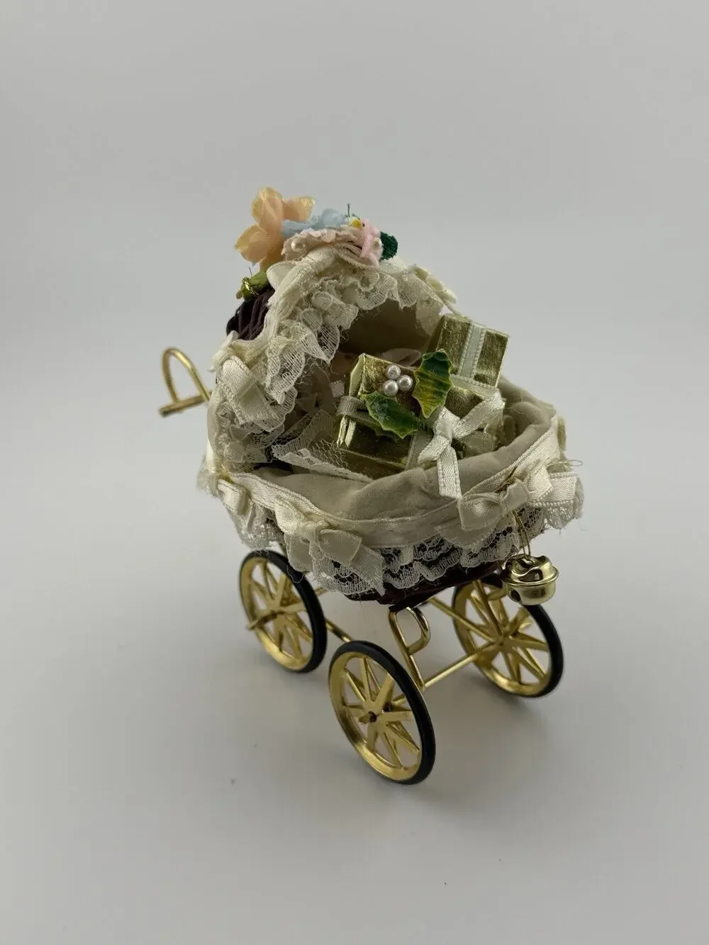 Vintage Kurt S Adler 1985 Mini Baby Carriage Christmas Ornament 5